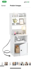  1 ‏Animosity طاولة بجانب السرير مع محطة شحن ومنافذ USB