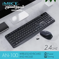  1 كيبورد و ماوس لاسلكي iMice An-100 USB Wireless Game Keyboard And Mouse Set Notebo