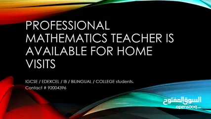  5 Professional mathematics teacher is doing home lessons