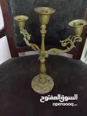  3 شمعدان نحاس ثقيل اصلي للبيع