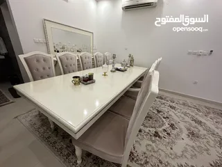  1 طاولة طعام طقم جلوس 10 اشخاص مع كبت