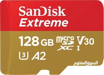  1 بطاقة ذاكره 128 جيجا سانديسك اكستريم اصليه SanDisk 256GB Extreme