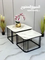  4 طاولات مودرن بتصميم عصري يخطف الأنظار باشكال متعدةة دائري ومربع مع قاعدة حديد قوية بلون ذهبي أو أسود