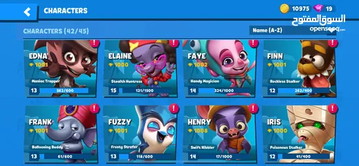  3 Zooba zoo battle royale account with almost all characters high level