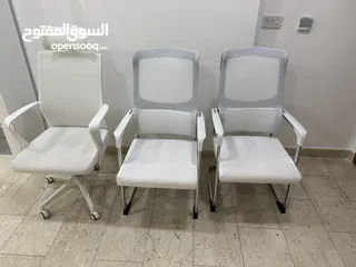  1 3 White office chairs