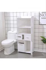  4 ستاند الحمام العصري PVC – أناقة ونظام في قطعة وحدة تصميم أنيق باللون الأبيض يضيف لمسة فخمة لأي زاوية