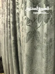  3 Dark blue ish grey Exclusive modern curtains with net and French design panel