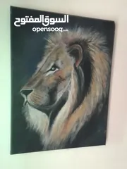  3 لوحات فنيه رسم ريشه اكراليك للبيع