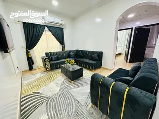  1 للإيجار الشهري شقة مفروشة بأناقة غرفتين وصالة في عجمان منطقة المويهات