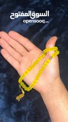  6 مسباح سبحة حجر الون اصفر و احمر   فقطط او العرض الثنتين