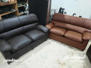  3 طقم الكنب المكتبي كنب طبي 4 مقاعد بسعر مميز  متوفر الان باللون الاسود والبني الغامق
