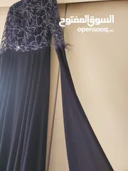  1 فستان سهرة كحلي موديل جديد 2025 قياس l  راقي جدا مع الشيلة Dark navy blue evening dress