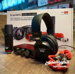  3 Focusrite Scarlett Solo Studio Pack (Gen 3) عدة تسجيل صوت الجيل الثالث