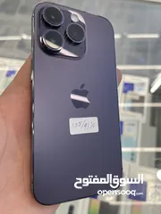  5 Iphone 14 pro 128gb purple used  ايفون 14 برو 128 جيجا مستخدم بحالة الجديد بطاريه 91٪؜