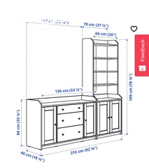  3 IKea Hauga like new with mirror