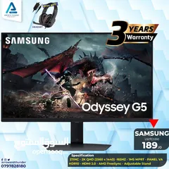  1 شاشة سامسونج Monitor Samsung 27Inch 2K 165Hz بافضل الاسعار