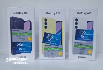  3 مشغل ايام Samsung A15 رام 8 و 12و 16 جيجا 128 و 256 أغرضة و الكرتونه الأصلية مكفول سنة متوفر توصيل