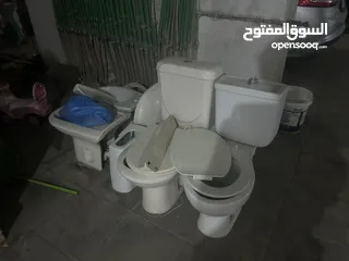  6 طقم حمام لون ابيضّ وبيج