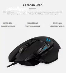  10 (Logitech G502 Hero High Performance Gaming Mouse) ماوس جيمنج جديد