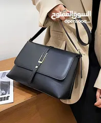  7 شنتة ستاتي اصلي مع العلبة  جلد طبيعي جودة عالية جدا  سحاب ويد طويلة  مقاس 21×27