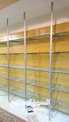  9 رفوف زجاج وخشب