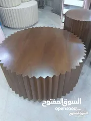  14 اطقم طربيزات طاولات شاشه مكون من ثلاث قطع خشب ودهان الون حسب الطلب