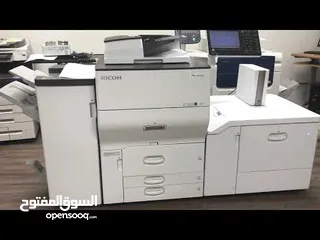  1 طابعة ريكو pro c 5100 s مع فايري و دك و فنشر و سكانر