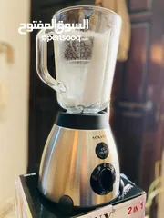  7 خلاط ستانلس شاف زجاج 2 في 1 خلاط Sokany مع مطحنه 1.5 لتر 3 سرعات مكسر mixer