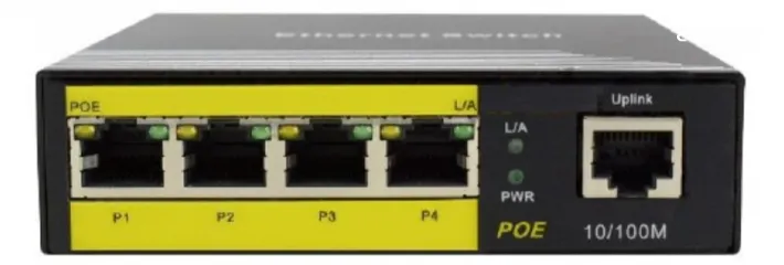  2 52 فولت POE جهاز سويتش للشبكات 1 + 4 منافذ 10/100Mbps محول ايثرنت محول وسائط من الفايبر 1.25A IEEE 8