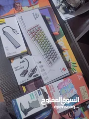  1 كيبورد 60 بالميه RGB مع قطع فيك تبشك فيهم على التلفون