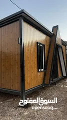  5 كرفان كوخ لون خشبي بحالة ممتازة