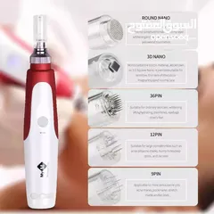  8 جهاز ديرما بن شحن مع روؤس و 5 سرعات DERMA PEN