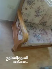  15 طقم موريس سبع مقاعد خشب زان مع طاولة وسط خشب زان مع سجلونة حديد