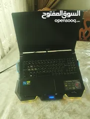  8 لوحه تبريد جهاز لاب توب خمس مراوح مع اضاءه اللون ار جي بي laptop coolingpad 5-fans RGB lighting
