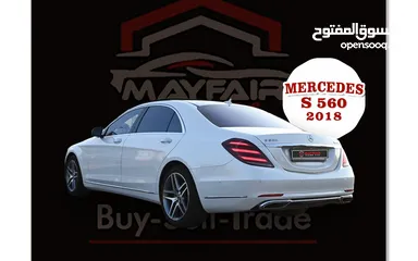  7 0% DP - ACCIDENT FREE - UNLIMITED KM WARRANTY - MERCEDESE S560 4-MATIC LEXURY 2018  - JAPANESE SPECS