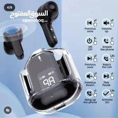  5 سماعات بلوتوث لاسلكية بشاشة عرض – تصميم أنيق وشحن ذكي