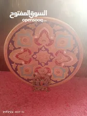  2 مكته نحاس مزخرفه وصحن تعليق