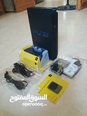  4 بلايستيشن 2 معدلة مع اسلاك + ميموري جديدة هدية + هارديسك وميموري عليهم 60 لعبة مميزة