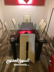  1 Dining table with 6 chairs  طاولة طعام مع 6 كراسي