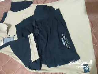  1 بدلة رياضية رجالية لون اسود وكابتشينو نخب اول صيني الصناعة مقاس(52) 2XL جديدة
