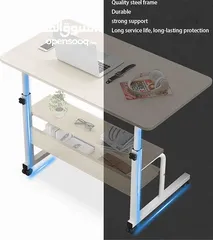  6 طاولة لابتوب بعجلات بارتفاع قابل لتعديل  القياس 40*80*90سم