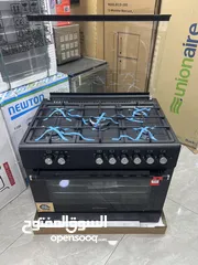  4 فرن غاز كونتي 90 سم فل سفتي منصب ثقيل سكب لون ستانلس او اسود