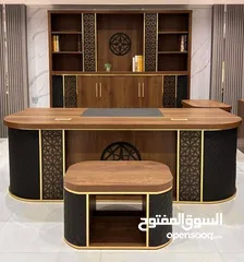  7 مكتب اداري مميز 140*70 تفصيل خشب لامينت مستورد مكفول بسعر المصنع موديلات فخمه مميزة بأقل الاسعار