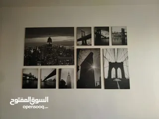  1 لوحات عدد9 من ايكيا بحالة ممتازة