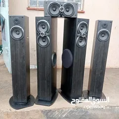  2 سماعات كينود خشب تقيل مع 2 صب وفر مسرح منزلي