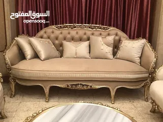  1 نيو كلاسيك جاهز ع التحميل  خشب زان احمر  اسفنجات بالكامل  كثافه 38