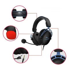  11 سماعة hyper x alpha s للبيع مستعمله بحاله جيده جدا هايبر اكس الفا س لون ازرق و اسود