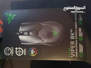  2 سلام وعليكم ماوس للبيع شبه جديد مستخدم 6 شهور  razer viper 8khz  وستاند هيدست