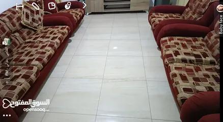  4 كنب مستعمل خشب سويد تسع مقاعد