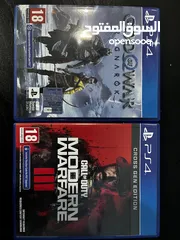  1 العاب ps4 call of duty modern warfare 3 و god of war ragnarok